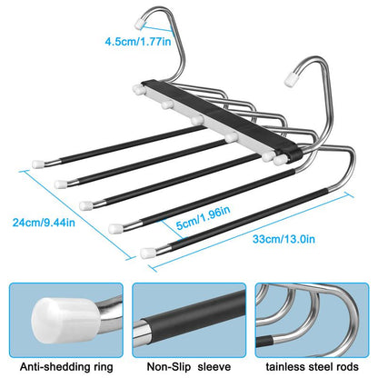 2 Pack Pants Hangers Space Saving 5 Layers