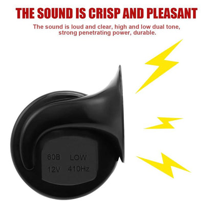 300DB Waterproof Horn Set – 2PCS 12V Snail Air Horns for Car, Motorcycle, and Bike