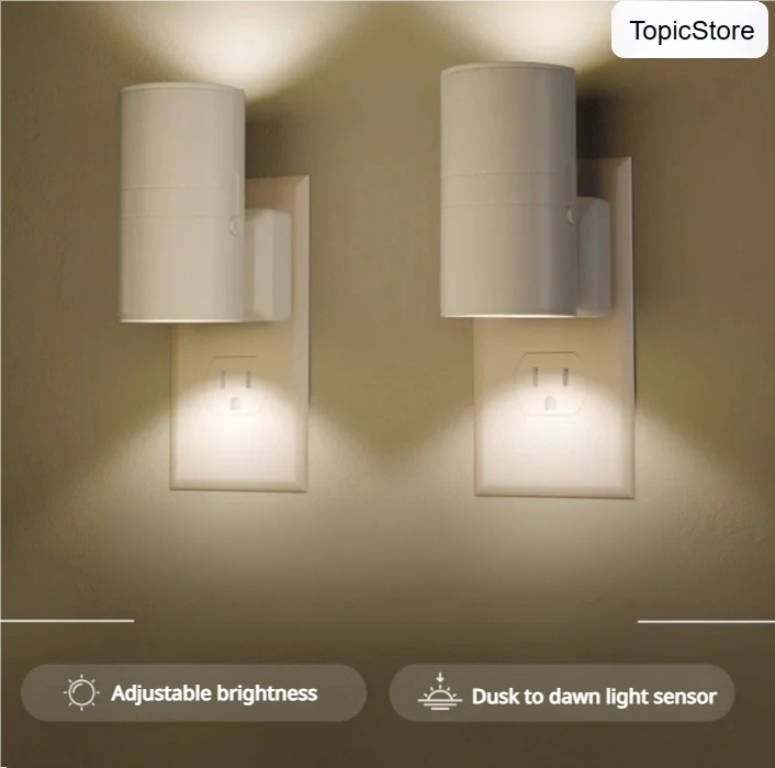 Dimmable LED Night Light – Light Sensor, Soft Plug-in Wall Lamp for Any Room