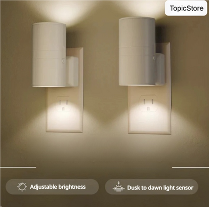 Dimmable LED Night Light – Light Sensor, Soft Plug-in Wall Lamp for Any Room