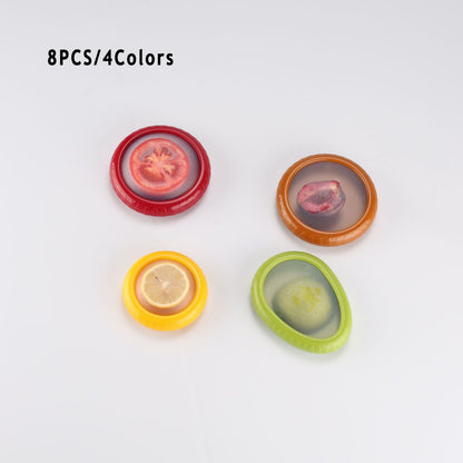 Avocado Saver and Onion Storage Set, 4 Pcs Silicone Fruit Vegetable Anti-oxidation Box,Reusable Fridge Fresh Pod Food Storage,Perfect Lemons Tomato Garlic Containers