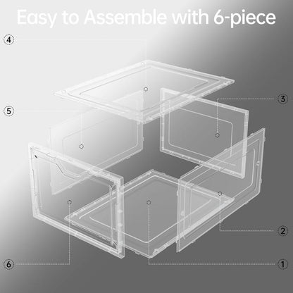 Clear Magnetic Door Shoe Box-Stackable, Dust-Free & Space-Saving Organizer