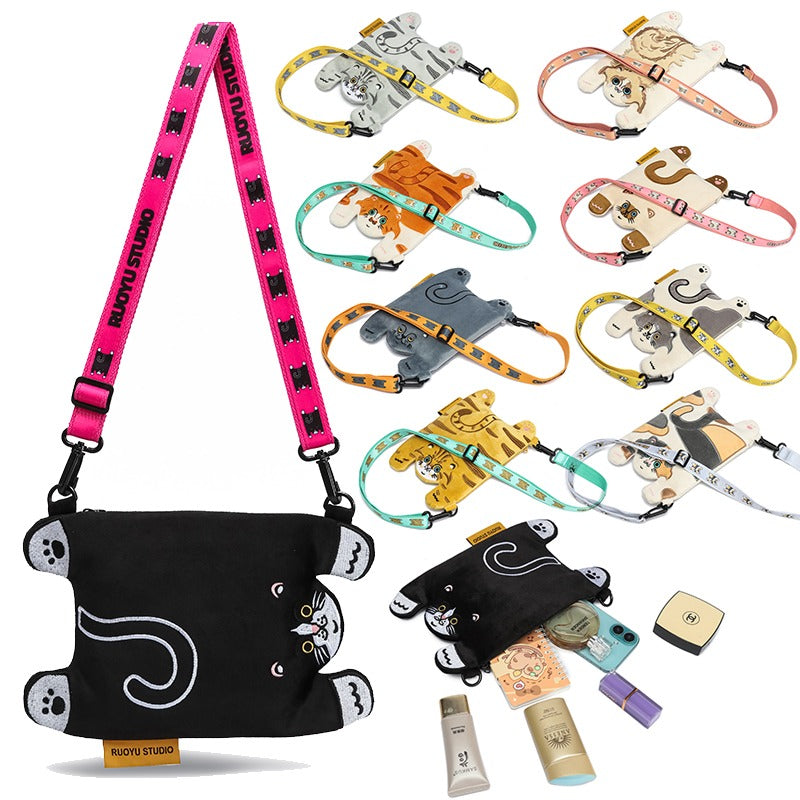 RUOYUSTUDIO original design cute animal cloth bag mobile phone bag messenger bag