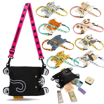 RUOYUSTUDIO original design cute animal cloth bag mobile phone bag messenger bag
