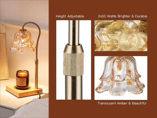 Candle Warmer Lamp with 2 Bulbs,Bedroom Decor, Mother's day Gift