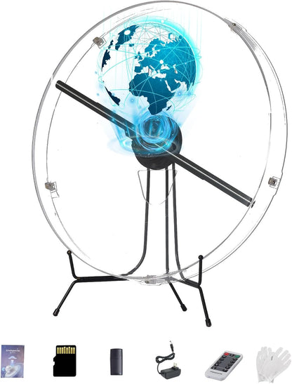 Naked eye 3D holographic fan advertising machine stereoscopic projection LED high-definition intelligent floating imaging