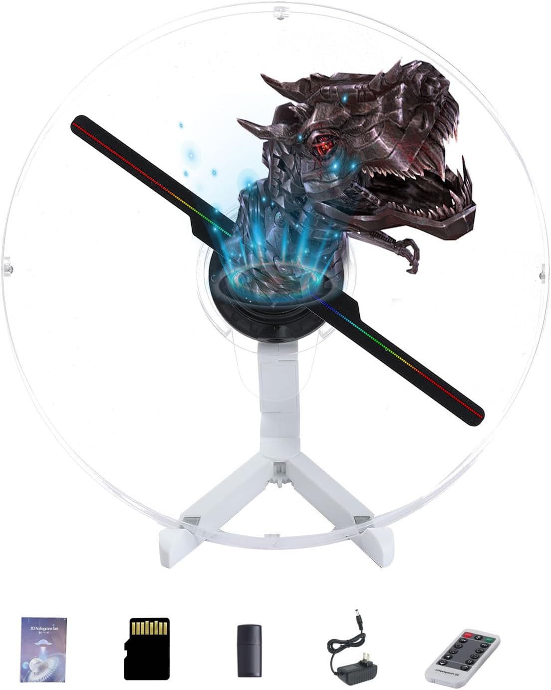 Naked eye 3D holographic fan advertising machine stereoscopic projection LED high-definition intelligent floating imaging