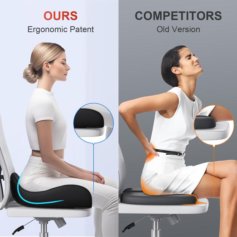 Ergonomic Seat Cushion – Sciatica & Pressure Relief, Healthy Spine Support