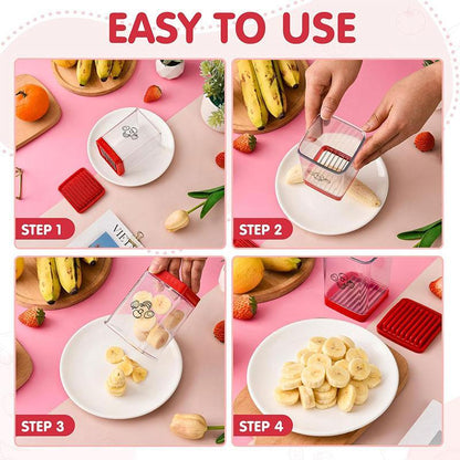 Cup Slicer – Fruit & Vegetable Cutter with Stainless Steel Blades