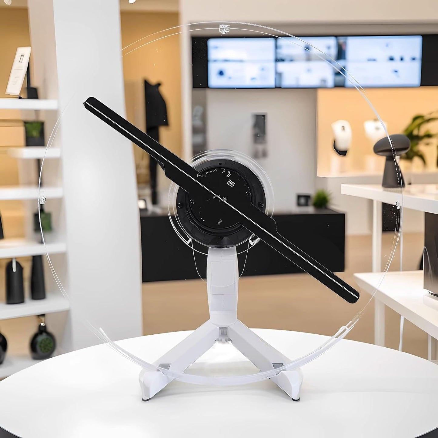Naked eye 3D holographic fan advertising machine stereoscopic projection LED high-definition intelligent floating imaging