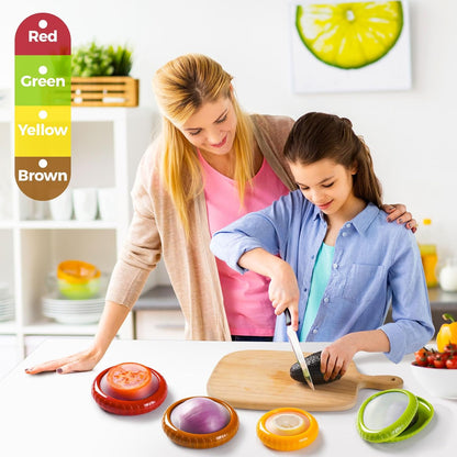Avocado Saver and Onion Storage Set, 4 Pcs Silicone Fruit Vegetable Anti-oxidation Box,Reusable Fridge Fresh Pod Food Storage,Perfect Lemons Tomato Garlic Containers