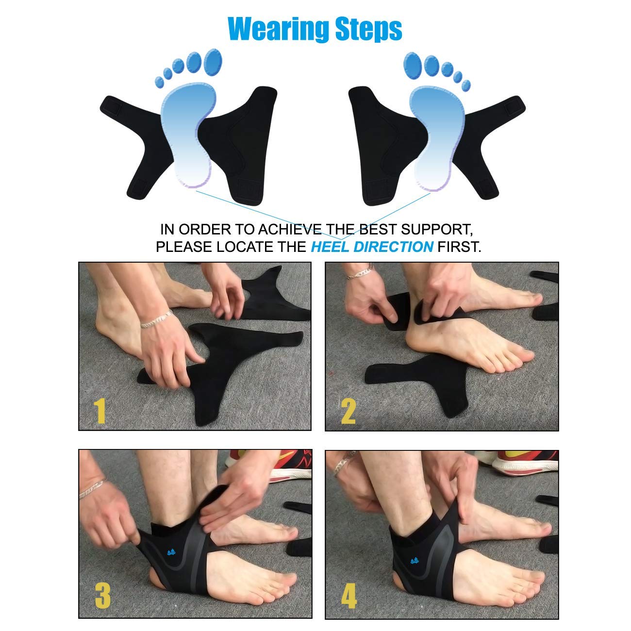 Elastic Ankle Brace Sleeves – Pain Relief & Support for Sports, Arthritis & Fasciitis