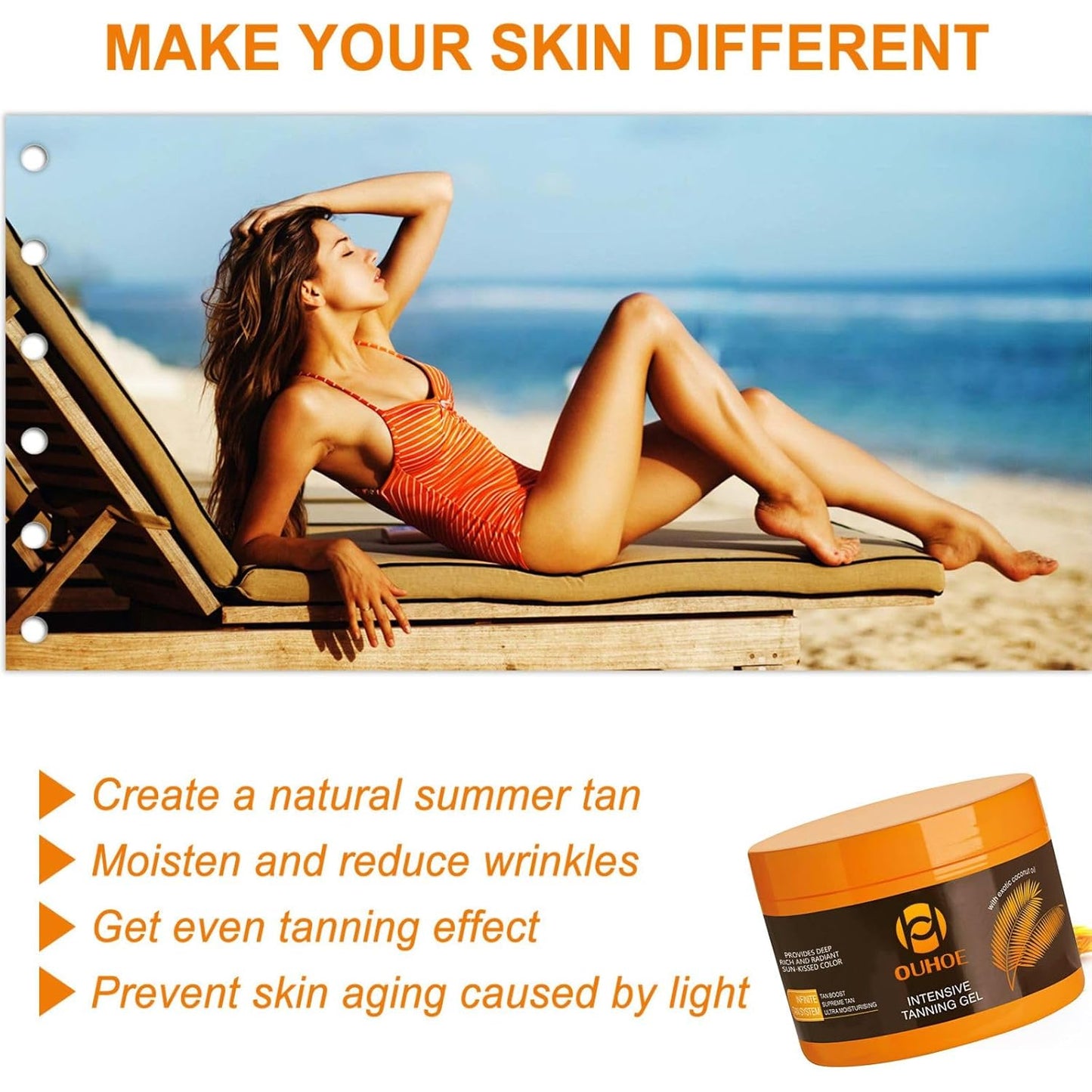 Luxury Intensive Tanning Gel – Natural Tanning Accelerator for Sunbed & Outdoor Use, Deep Brown Tan Cream