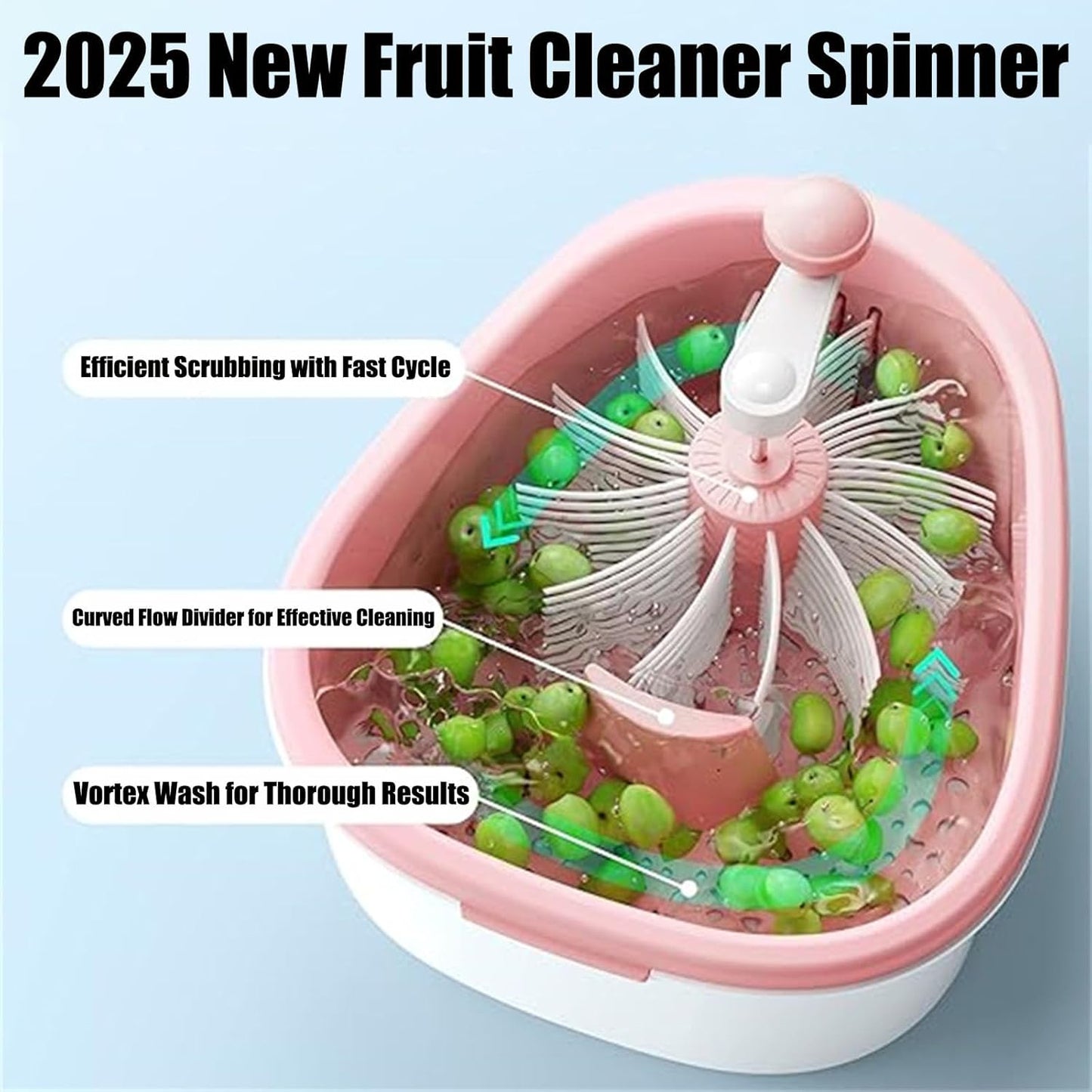 Multi-Use Fruit Spinner – Wash, Scrub & Drain in One Easy Step