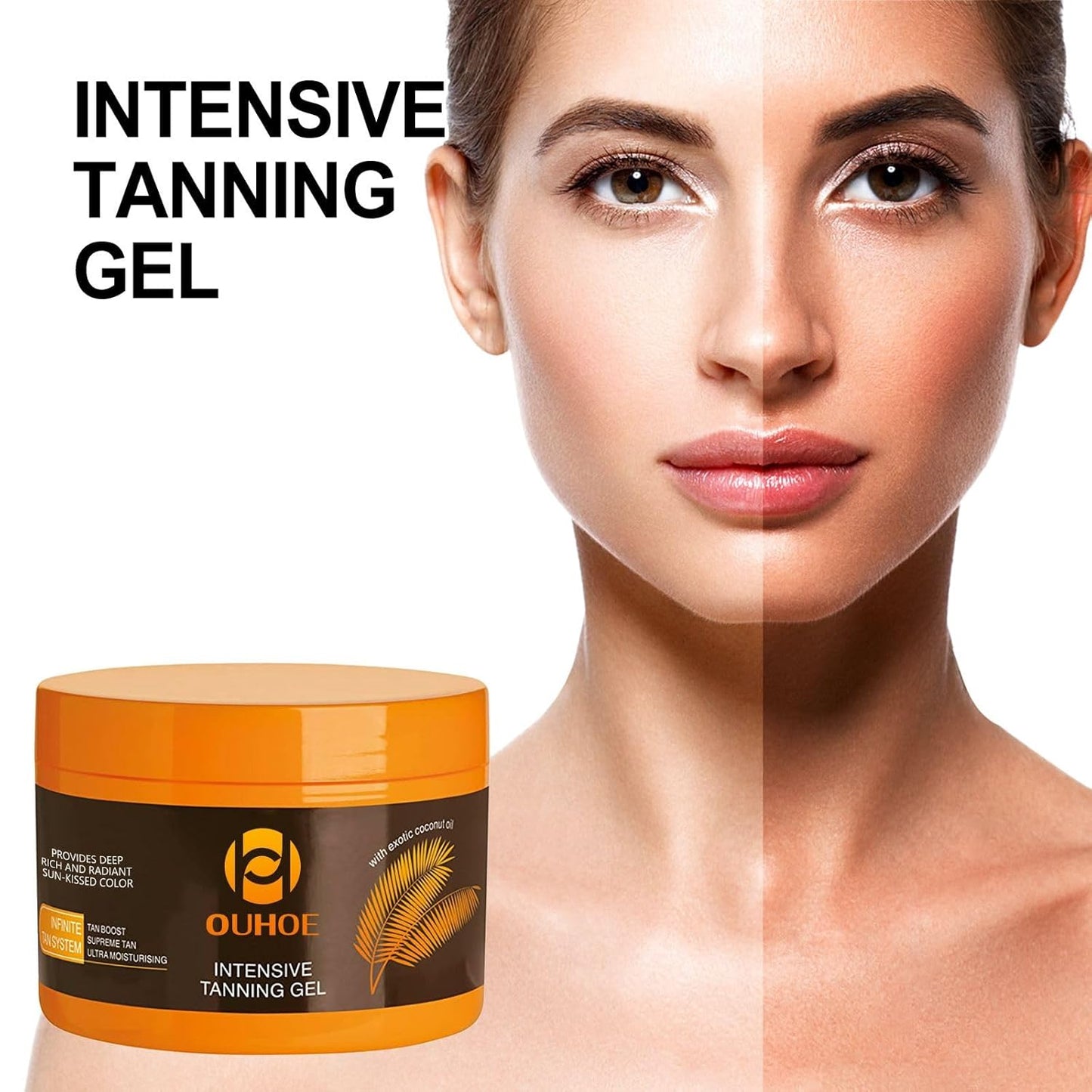 Luxury Intensive Tanning Gel – Natural Tanning Accelerator for Sunbed & Outdoor Use, Deep Brown Tan Cream