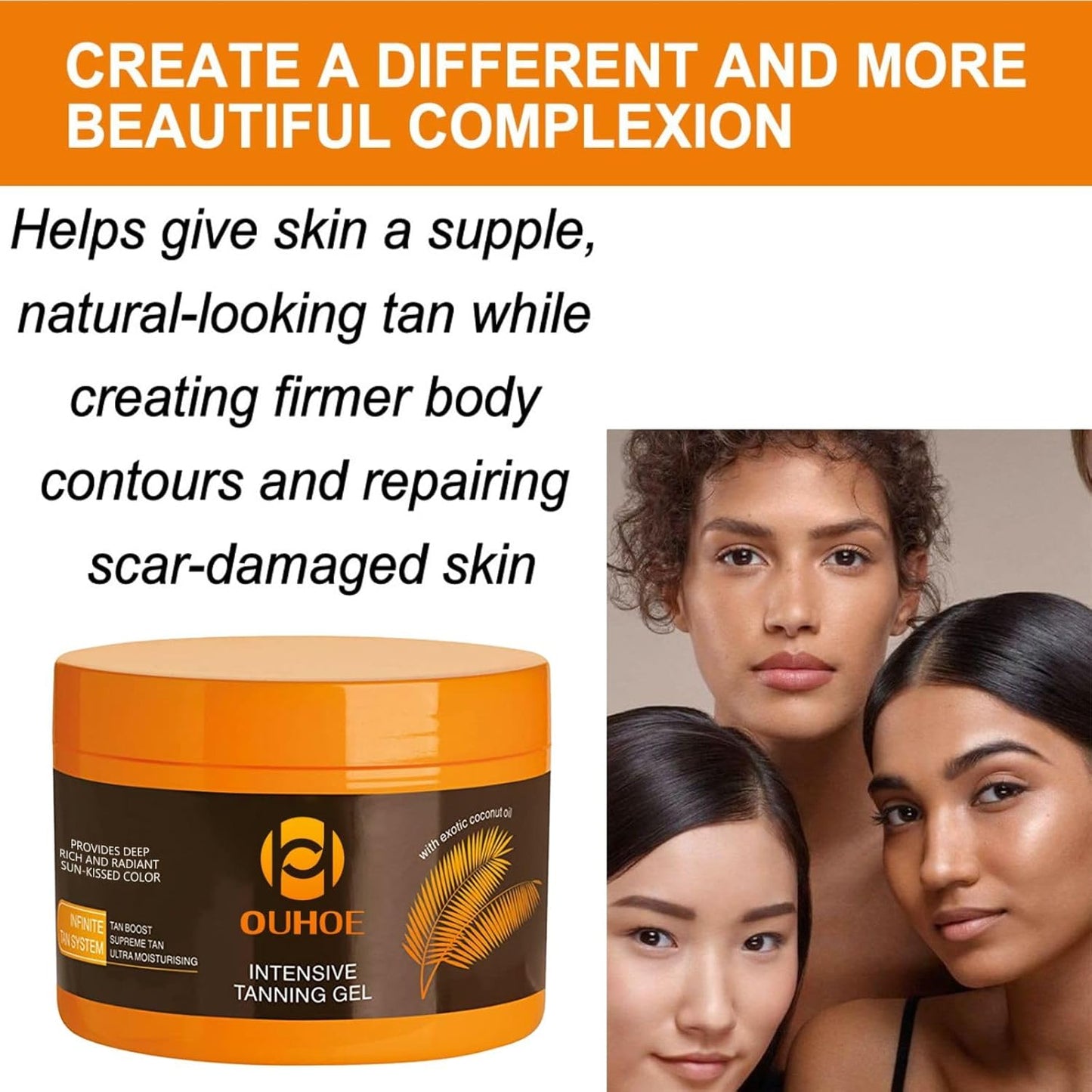 Luxury Intensive Tanning Gel – Natural Tanning Accelerator for Sunbed & Outdoor Use, Deep Brown Tan Cream