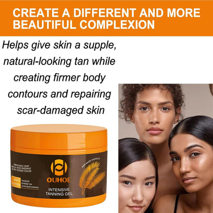 Luxury Intensive Tanning Gel – Natural Tanning Accelerator for Sunbed & Outdoor Use, Deep Brown Tan Cream