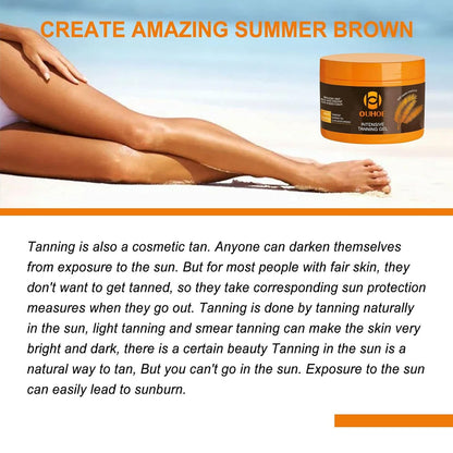Luxury Intensive Tanning Gel – Natural Tanning Accelerator for Sunbed & Outdoor Use, Deep Brown Tan Cream