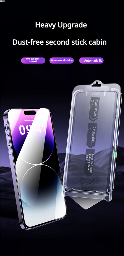 Anti-Peeping Tempered Glass Screen Protector with Auto Dust-elimination Installation