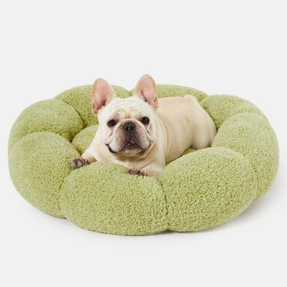 Flower Donut Round Fluffy Puppy Bed