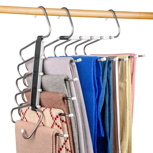 2 Pack Pants Hangers Space Saving 5 Layers