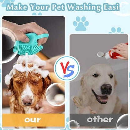 Summer Pet Bath Soap Dispenser Massage Brush