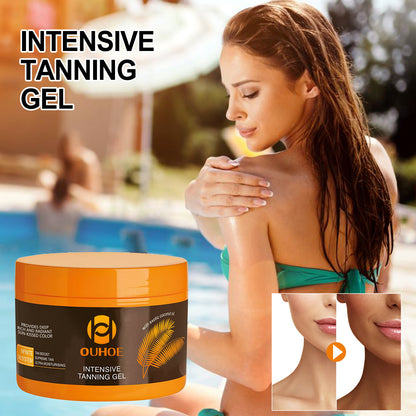 Luxury Intensive Tanning Gel – Natural Tanning Accelerator for Sunbed & Outdoor Use, Deep Brown Tan Cream