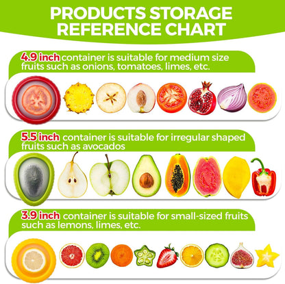 Avocado Saver and Onion Storage Set, 4 Pcs Silicone Fruit Vegetable Anti-oxidation Box,Reusable Fridge Fresh Pod Food Storage,Perfect Lemons Tomato Garlic Containers