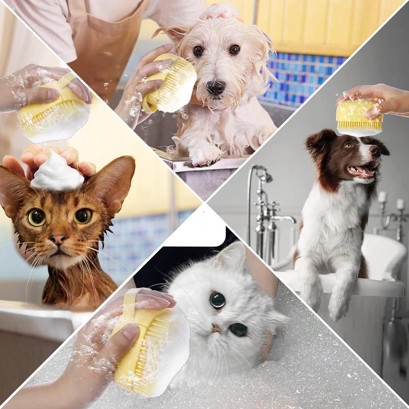 Summer Pet Bath Soap Dispenser Massage Brush