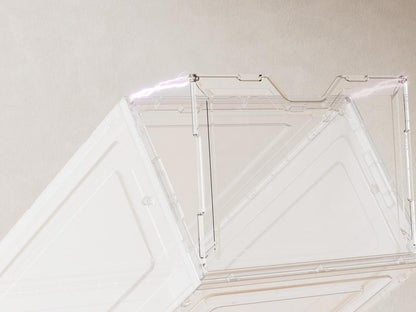 Clear Magnetic Door Shoe Box-Stackable, Dust-Free & Space-Saving Organizer
