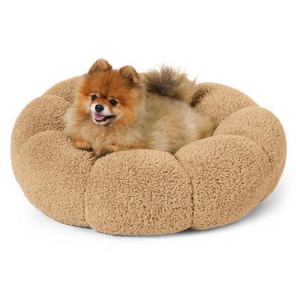 Flower Donut Round Fluffy Puppy Bed