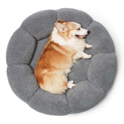 Flower Donut Round Fluffy Puppy Bed