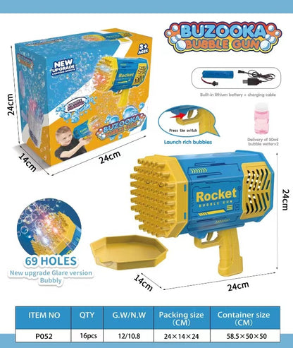 2025 The latest 69 hole Bubble Gun - Children's colored light bubble machine, outdoor and party toys, the best gift for children!