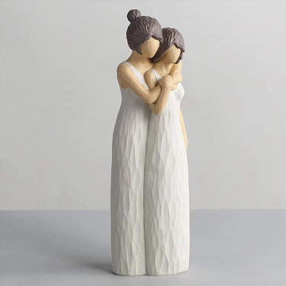 Mother & Daughter Figurine – Resin Desktop Ornament, Heartfelt Mother’s Day Gift & Home Decor