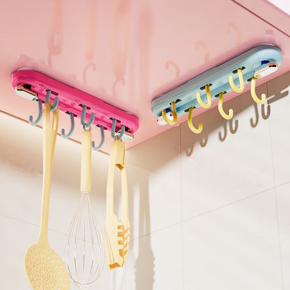 Dopamine Color Swivel Hook Rack – Strong Suction, No-Drill Storage for Kitchen & Home