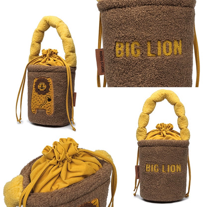 RUOYUSTUDIO Original Design 2024 Fall/Winter Plush Handheld Crossbody Bucket Bag