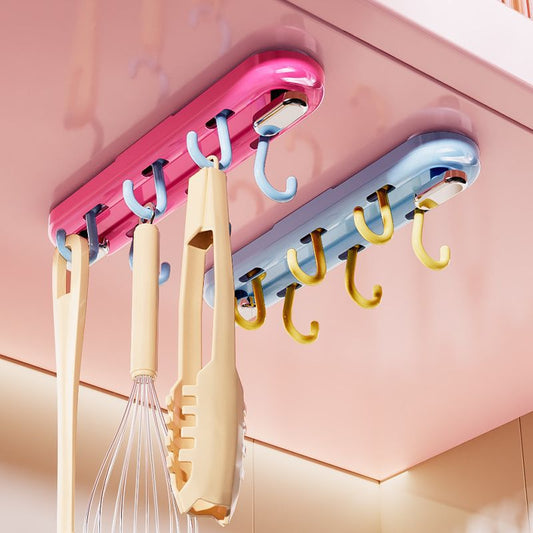 Dopamine Color Swivel Hook Rack – Strong Suction, No-Drill Storage for Kitchen & Home