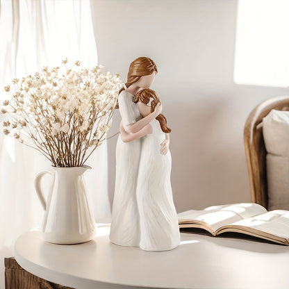 Mother & Daughter Figurine – Resin Desktop Ornament, Heartfelt Mother’s Day Gift & Home Decor