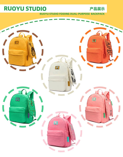 RUOYUSTUDIO original design cute animal foldable travel lightweight backpack