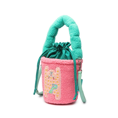 RUOYUSTUDIO Original Design 2024 Fall/Winter Plush Handheld Crossbody Bucket Bag