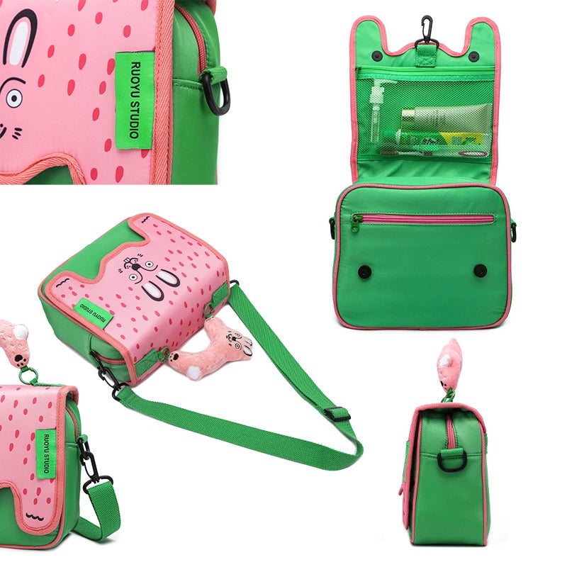 RUOYUSTUDIO original design cute messenger partition large capacity cosmetic bag storage bag