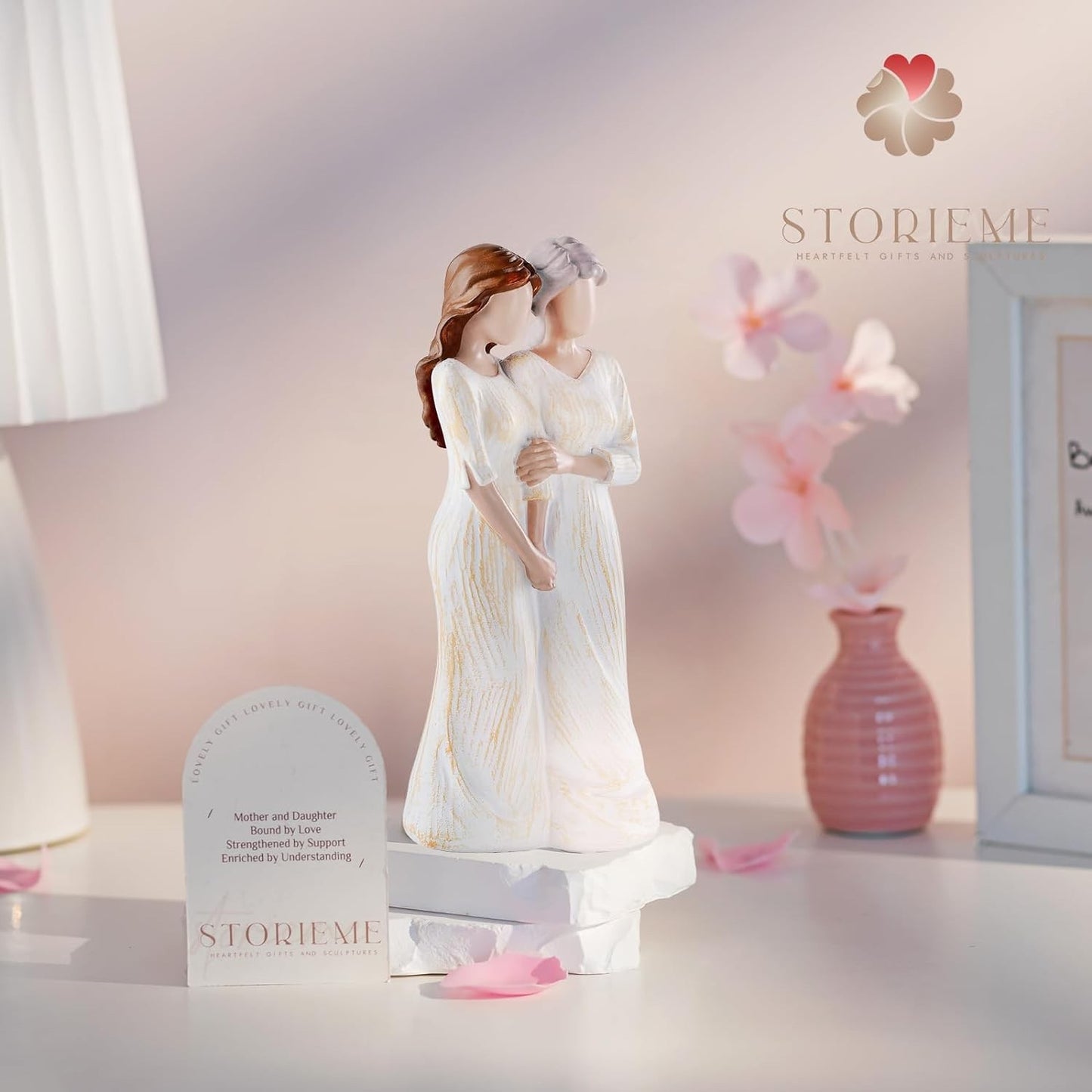 Mother & Daughter Figurine – Resin Desktop Ornament, Heartfelt Mother’s Day Gift & Home Decor