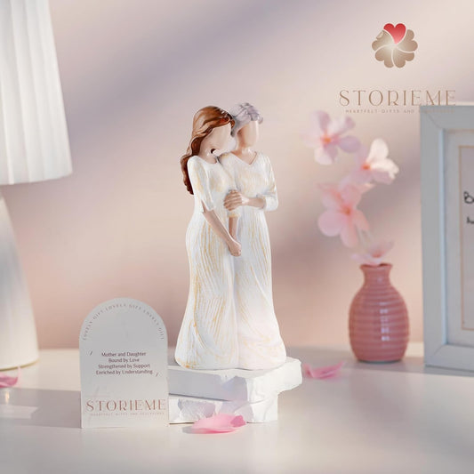 Mother & Daughter Figurine – Resin Desktop Ornament, Heartfelt Mother’s Day Gift & Home Decor