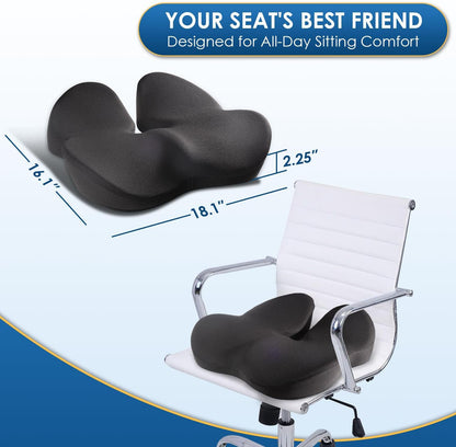 Ergonomic Seat Cushion – Sciatica & Pressure Relief, Healthy Spine Support