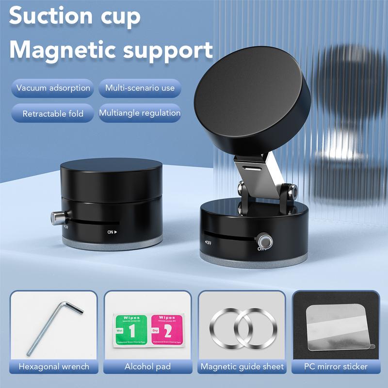 Magnetic Car Phone Mount – 360° Rotating Vacuum Suction Holder