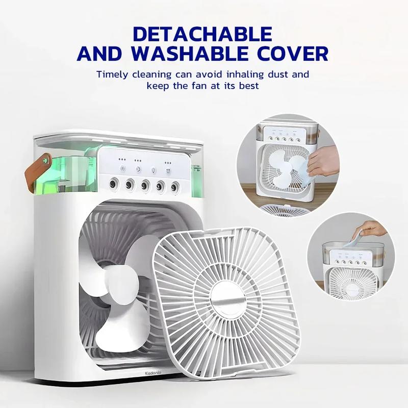 3 In 1 personal Fan AIr Conditioner Household Small Air Cooler LED Night Light Portable Humidifier Air Adjustment Fan Office Home Fan New