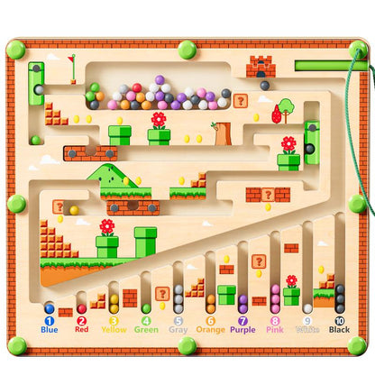 Magnetic Maze Puzzle – Color, Number & Alphabet Learning Toy for Kids