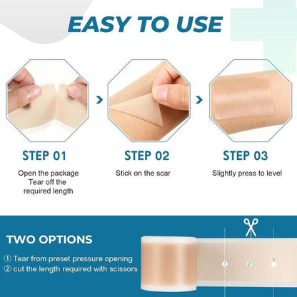 Reusable Scar Tape – Silicone Strips for Keloids, Burns & Acne, Safe for All Skin Types