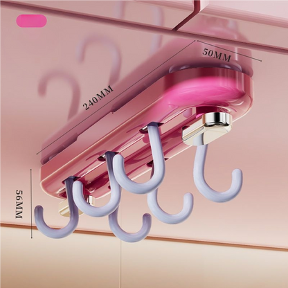 Dopamine Color Swivel Hook Rack – Strong Suction, No-Drill Storage for Kitchen & Home