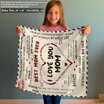 Letter To Mom Pattern Blanket, 1/2/3 Counts Soft Comfortable Warm Throw, Air-conditioned Room Warm Nap Blanket for Home Office Travel,  Bedroom Accessories